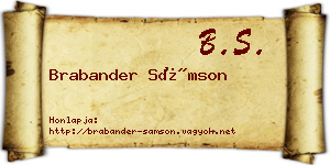 Brabander Sámson névjegykártya